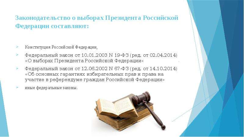 Российское законодательство о выборах. избрание президента