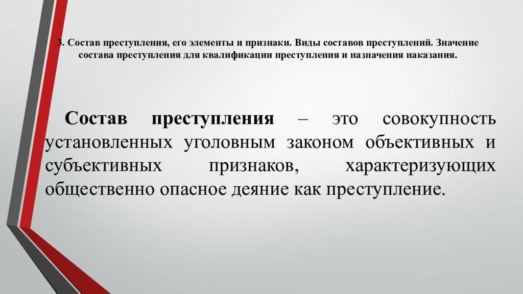 Виды составов преступления презентация