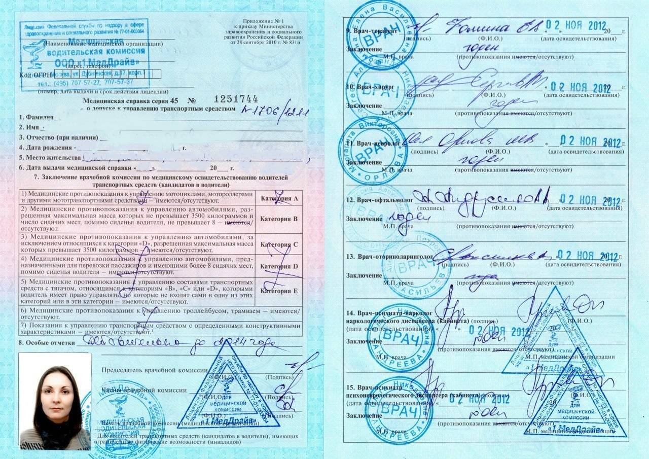 Медкомиссия на водительские права: как пройти водительскую медицинскую комиссию для получения удостоверения