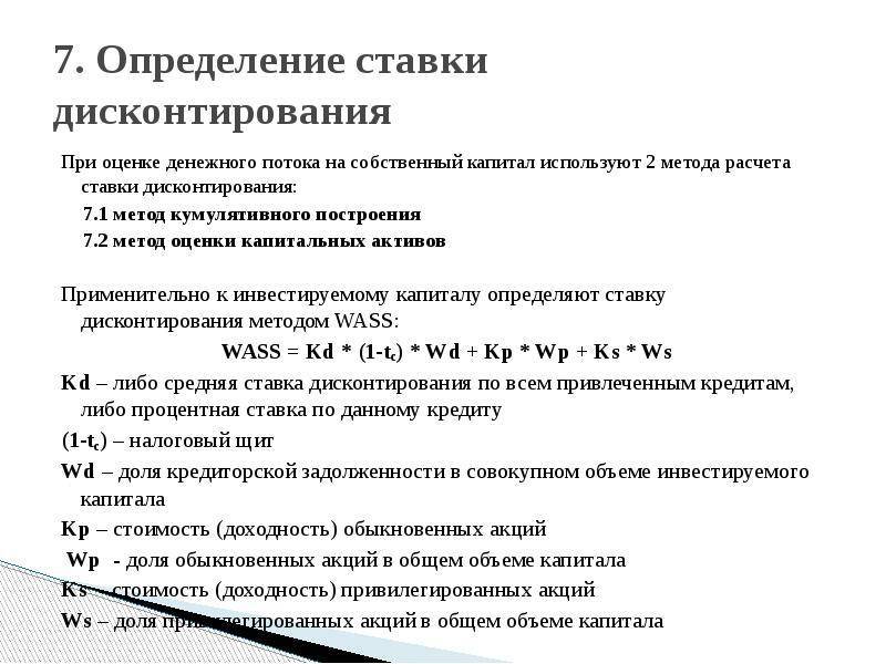 Рассчитайте ставку дисконтирования для инвестиционного проекта по следующим представленным данным