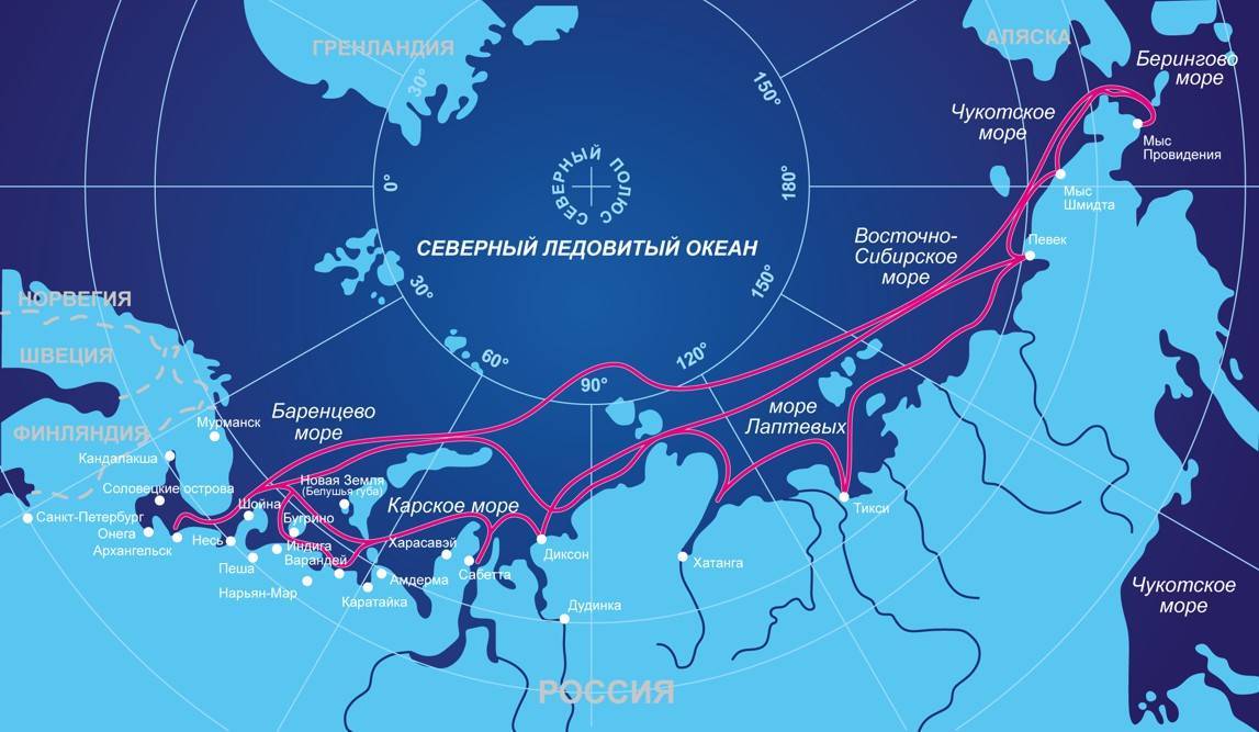 Карта северного морского пути на карте