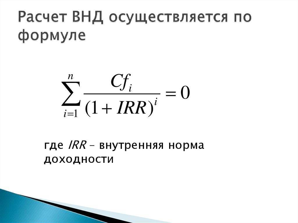 Внутренняя норма доходности инвестиционного проекта: формула :: businessman.ru