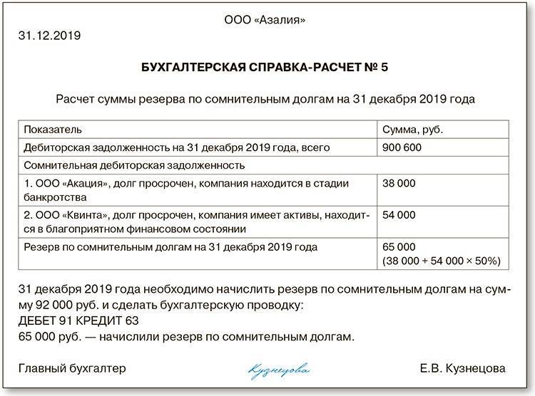 Акт на списание дебиторской задолженности с истекшим сроком давности образец