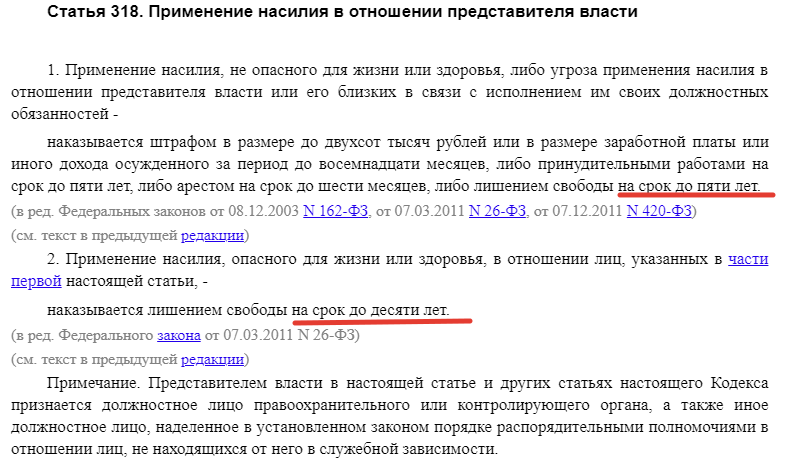 Статья 318 ук рф с комментариями - ст. 318 ук рф. применение насилия в отношении представителя власти