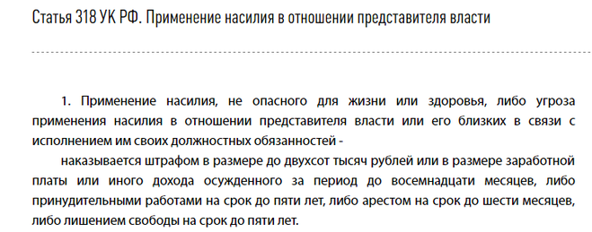 Ст 318 ук рф - действующая редакция статьи кодекса с комментариями