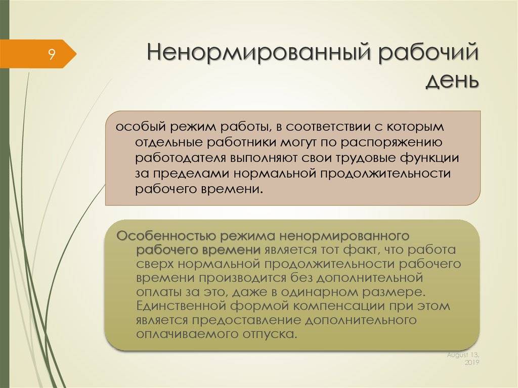 Ненормированный рабочий день: что это значит, сколько часов в неделю, компенсация и порядок оформления по тк рф