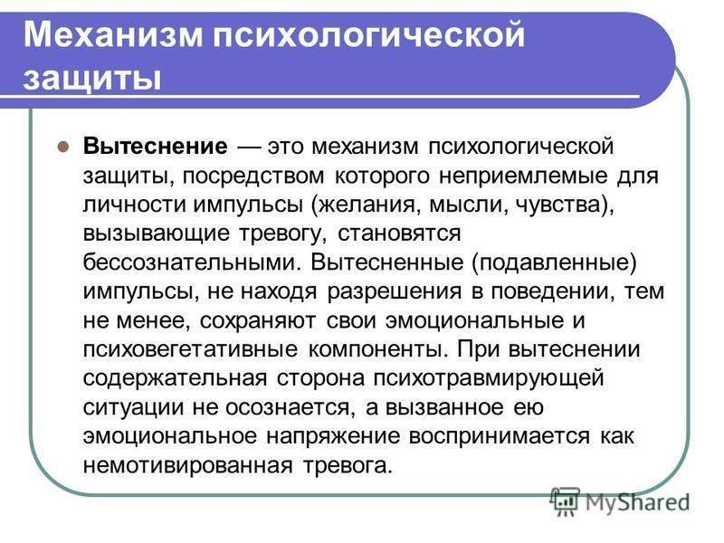 Механизмы психологической защиты презентация