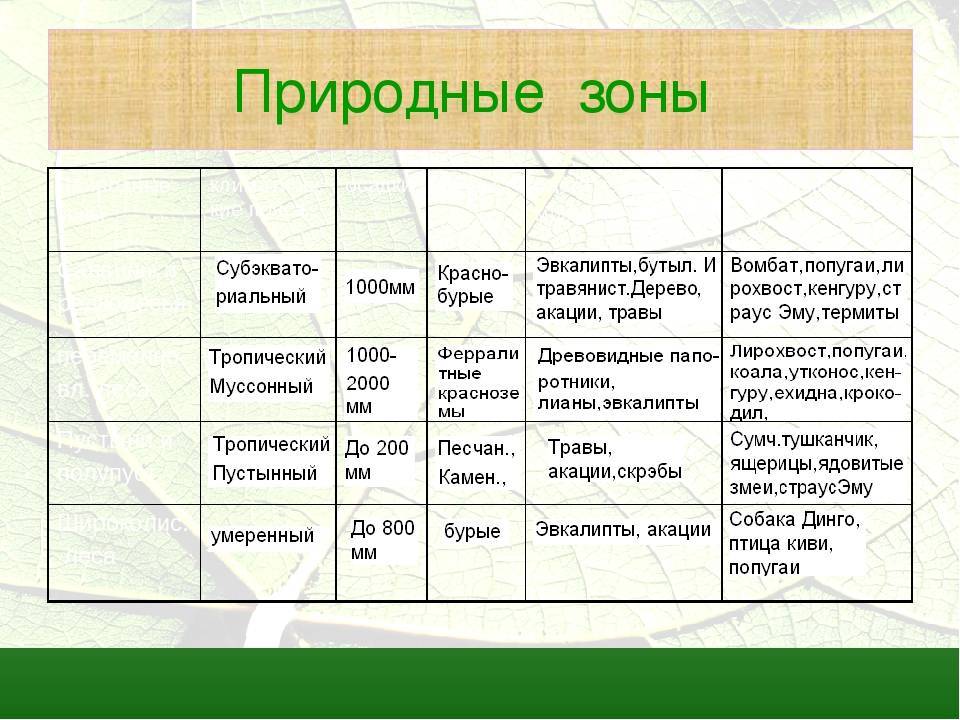 Природно-климатические зоны россии: таблица, описание и особенности :: businessman.ru