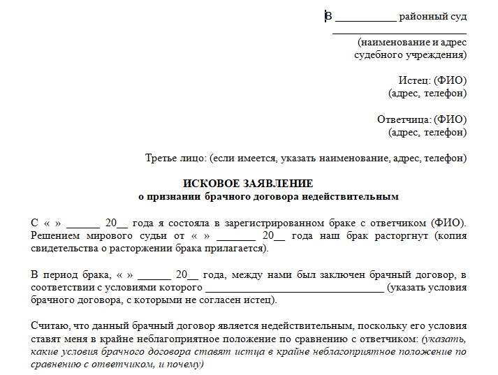 Признание договора недействительным. иск о признании договора недействительным :: businessman.ru