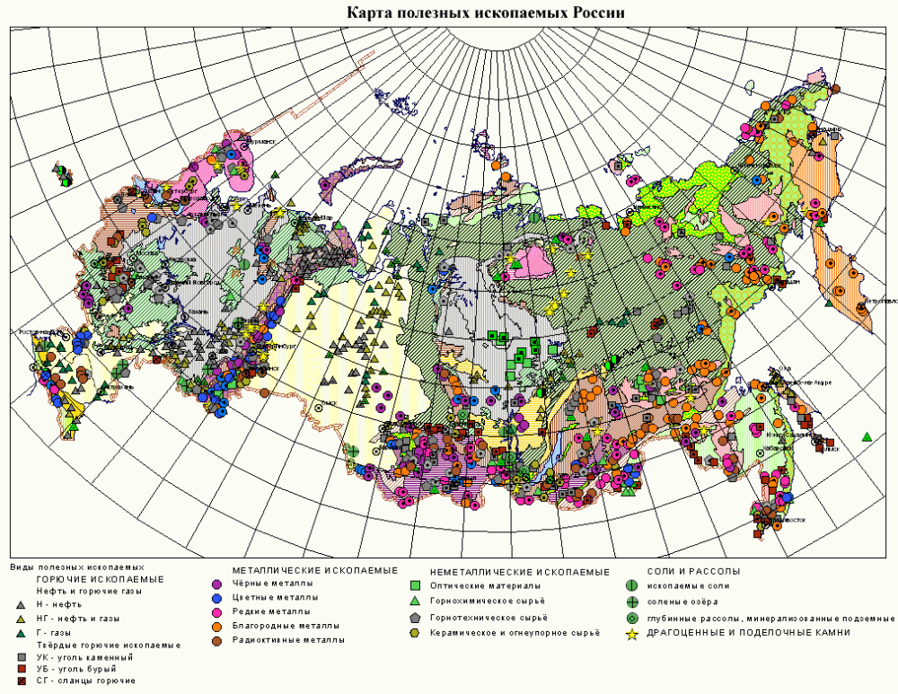 Как называется карта на которой показаны объекты полезных ископаемых животного и растительного мира