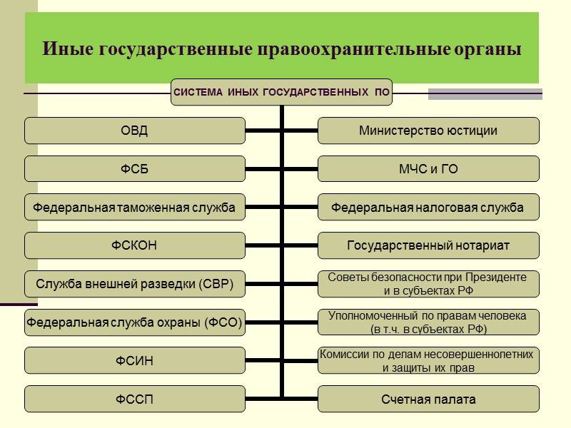 Правоохранительные органы в системе государственных органов рф план егэ обществознание