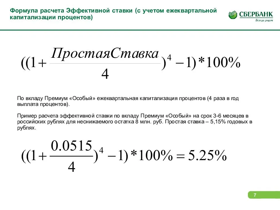 Калькулятор годовой ставки