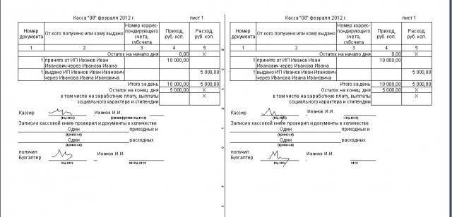 Как правильно сшить кассовую книгу распечатанную из 1с образец
