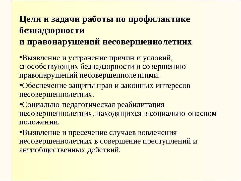 План профилактических мероприятий в отношении несовершеннолетнего преступника