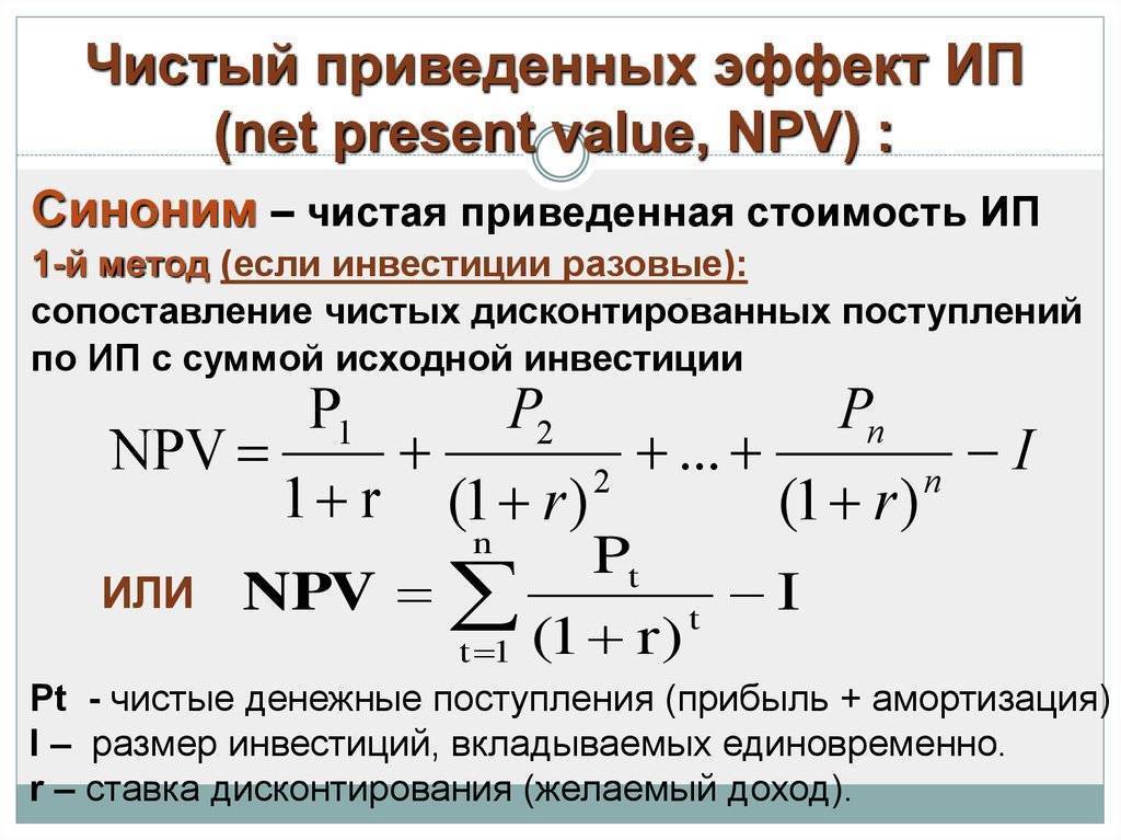 Npv (net present value) и оценка эффективности проектов