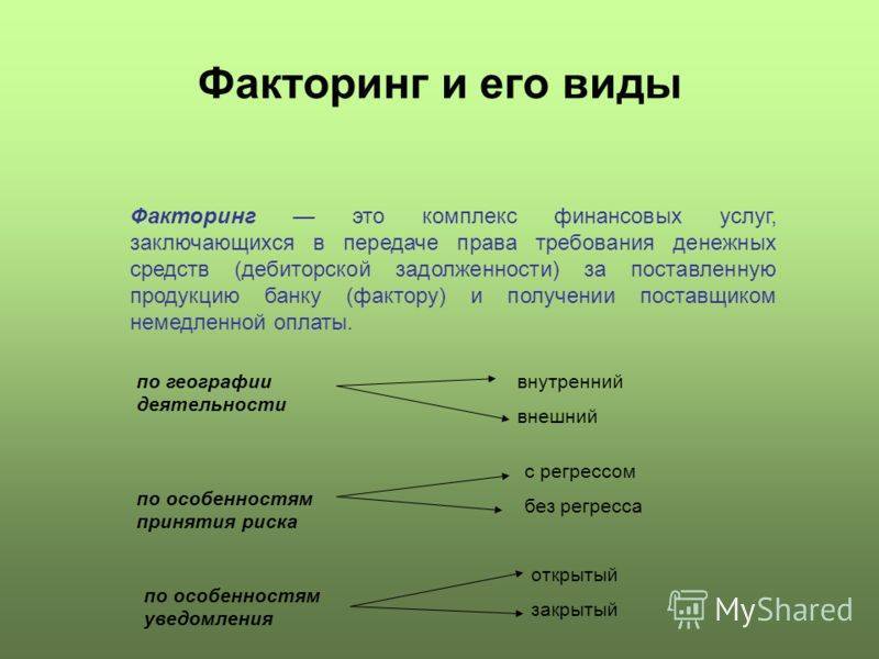 Презентация договор факторинга