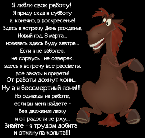 Стишок про бессмертного пони полная версия. « от работы дохнут кони, ну, а я бессмертный пони
