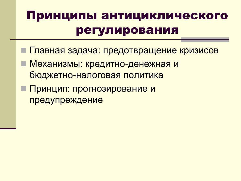 Государственное антициклическое регулирование презентация