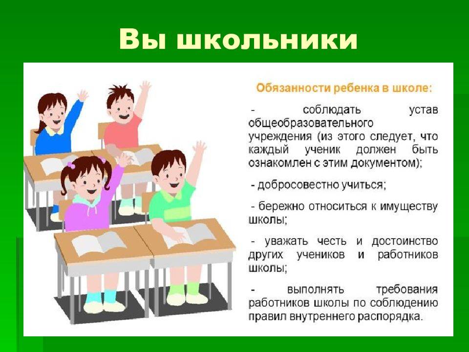Права и обязанности школьника в россии