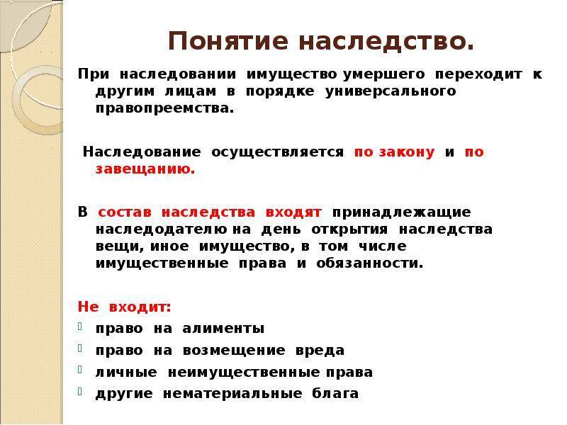 Что является наследством? что в состав наследства не входит? :: businessman.ru